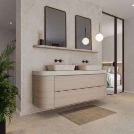 XXL keramische wandplaat | 120x280 cm | Roca Serena Crosscut Bone Roca Serena