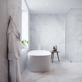 Gepolijste keramische tegel | 120x120 cm | Ultimate Carrara