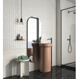 Keramische wandtegel | 5x25 cm | Materia Straight White
