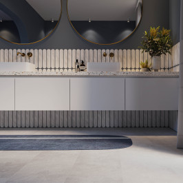 Keramische wandtegel | 5x25 cm | Materia Curve White