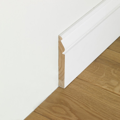 Schilderplint | 12x290 cm | Decoratieve Cederhouten Plint Wit