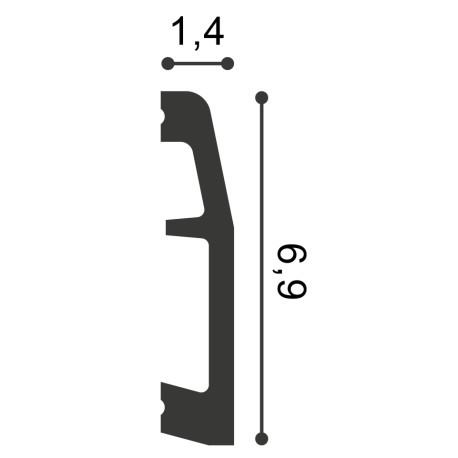 PVC skirting boards | 6.9x200 cm | Orac Decor Angle