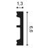 Kunststof plint | 6.6x200 cm | Orac Decor Square Flex