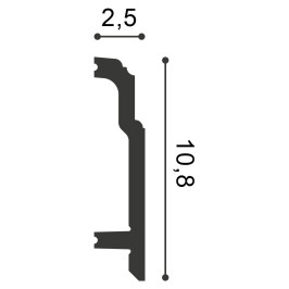 Kunststof plint | 10.8x200 cm | Orac Decor Linear