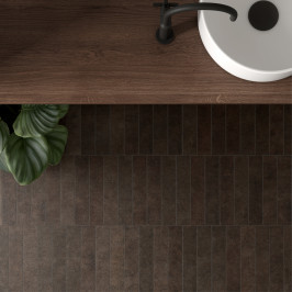 Keramische vloer- en wandtegel | 6x30 cm | Stage Brown