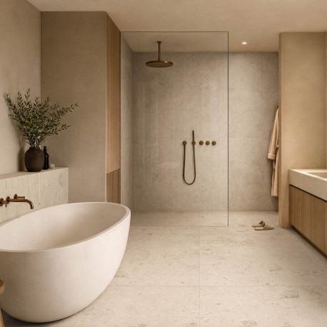 Ceramic floor and wall tile | 120x120 cm | Breccia Calma