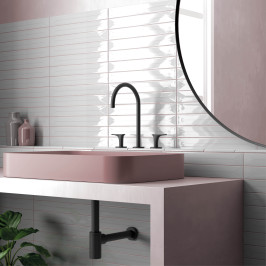 Keramische wandtegel | 5x40 cm | Vitral Axis Light Grey