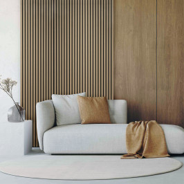Akoestisch Wandpaneel | 52x270 cm | Akoestisch Wandpaneel Teak - 1-zijdig