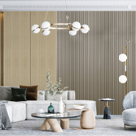 Akoestisch Wandpaneel | 52x270 cm | Akoestisch Wandpaneel Lichte eik - 1-zijdig