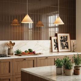 Keramische wandtegel | 7.8x29.8 cm | Tones Brown