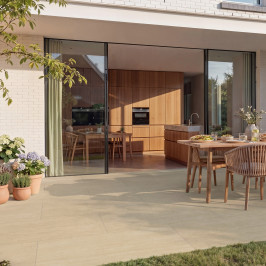 Keramische terrastegel | 60x120 cm | Travertin Sand