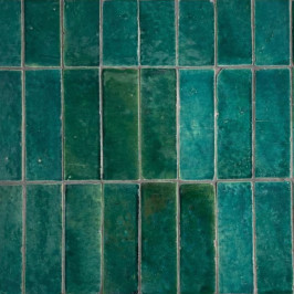 Handgemaakte Marrokaanse Zellige | 5x15 cm | Zellige Bottle Green