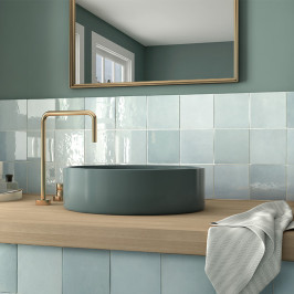 Keramische wandtegel | 13.2x13.2 cm | Artisan Aqua Glossy