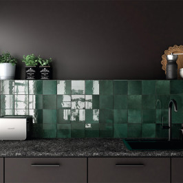 Keramische wandtegel | 13.2x13.2 cm | Artisan Moss Green Glossy
