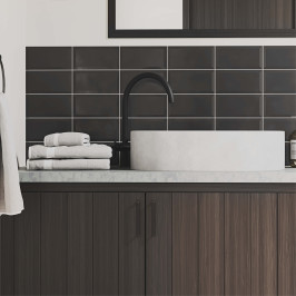 Keramische wandtegel | 10x20 cm | Biseauté Black Mat