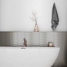 Keramische wandtegel | 5x25 cm | Lanse Silver