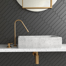 Keramische wandtegel | 5x25 cm | Lanse Black