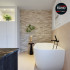Mozaïek op net | 15x60 cm | Cliffstone White